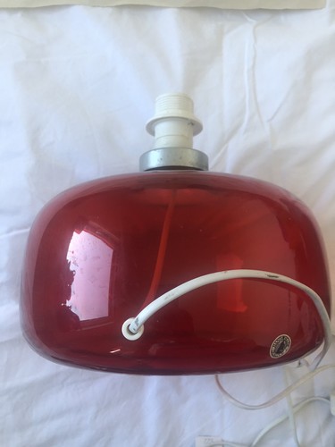 Vintage ikea red glass lamp - ikea,