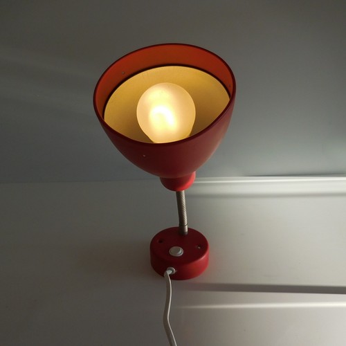 Red metal art deco table - metal,