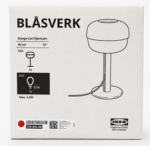 Ikea blasverk table lamp red - ikea,